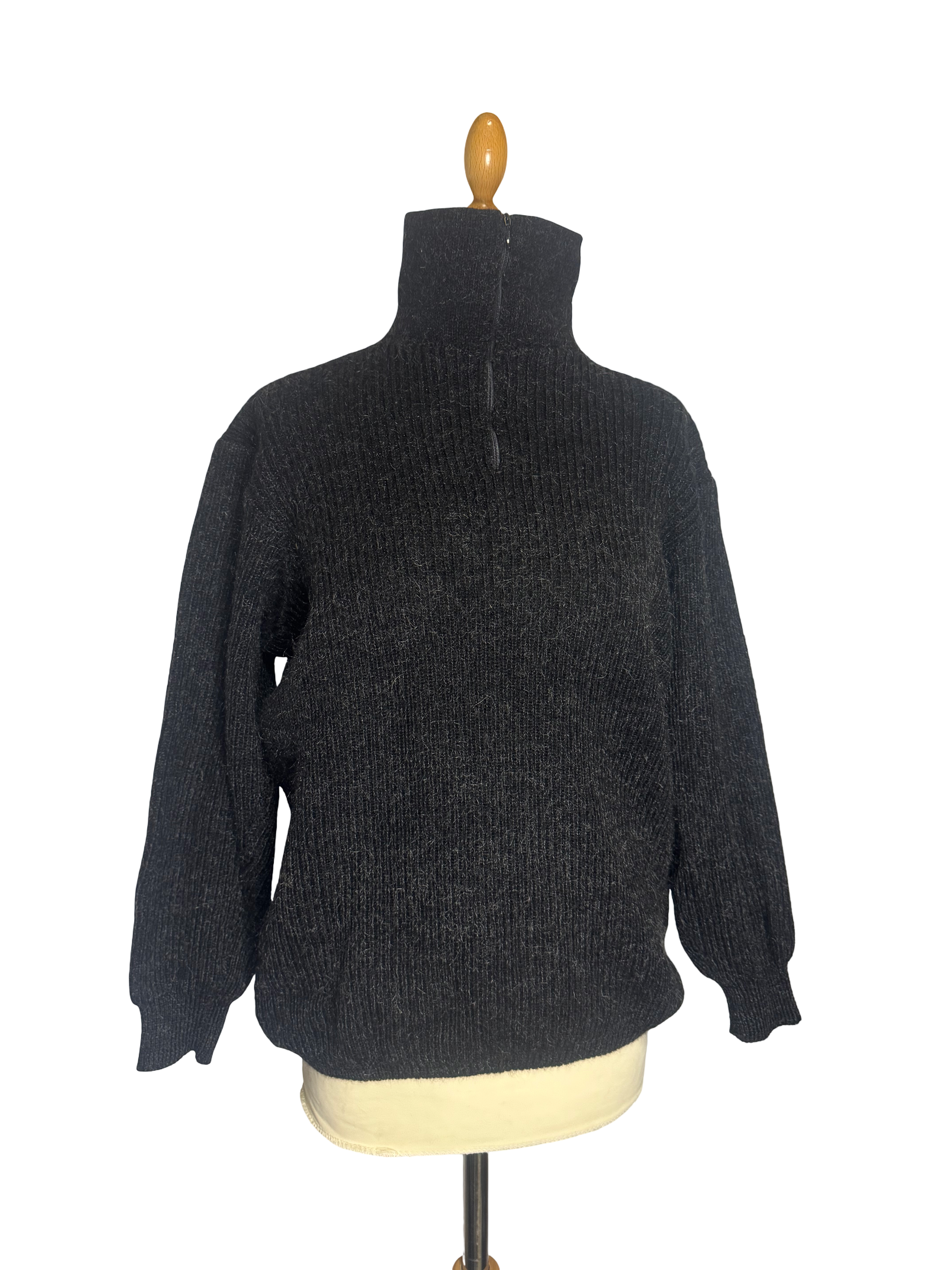 Pull gris côtelé