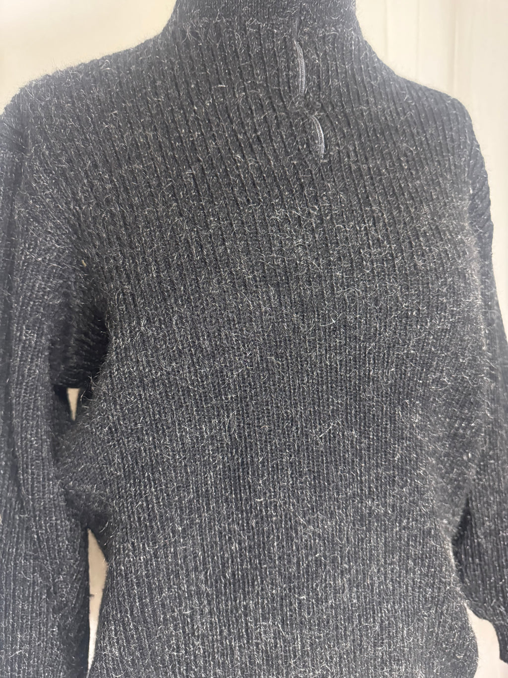 Pull gris côtelé