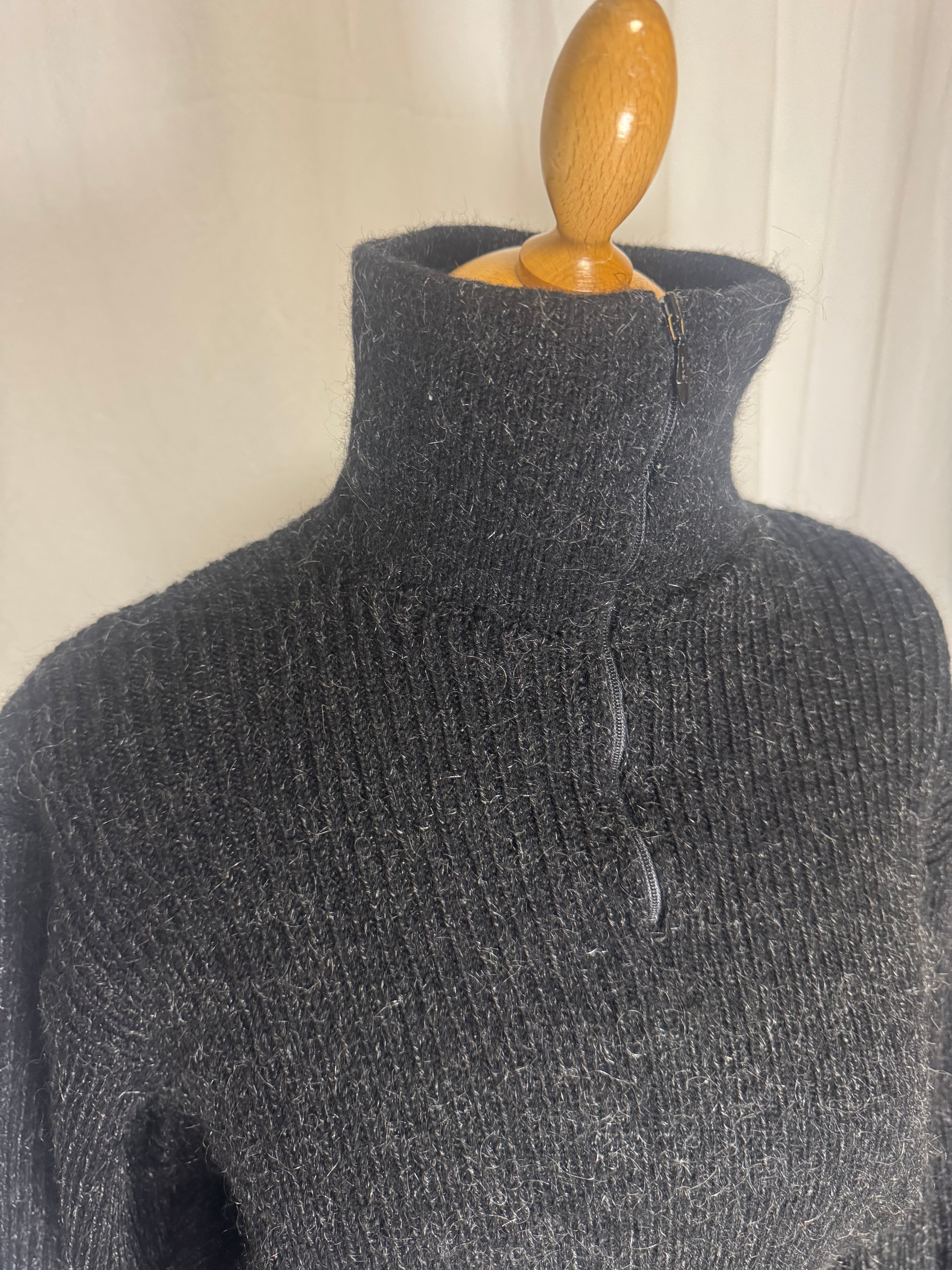 Pull gris côtelé