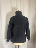 Pull gris côtelé