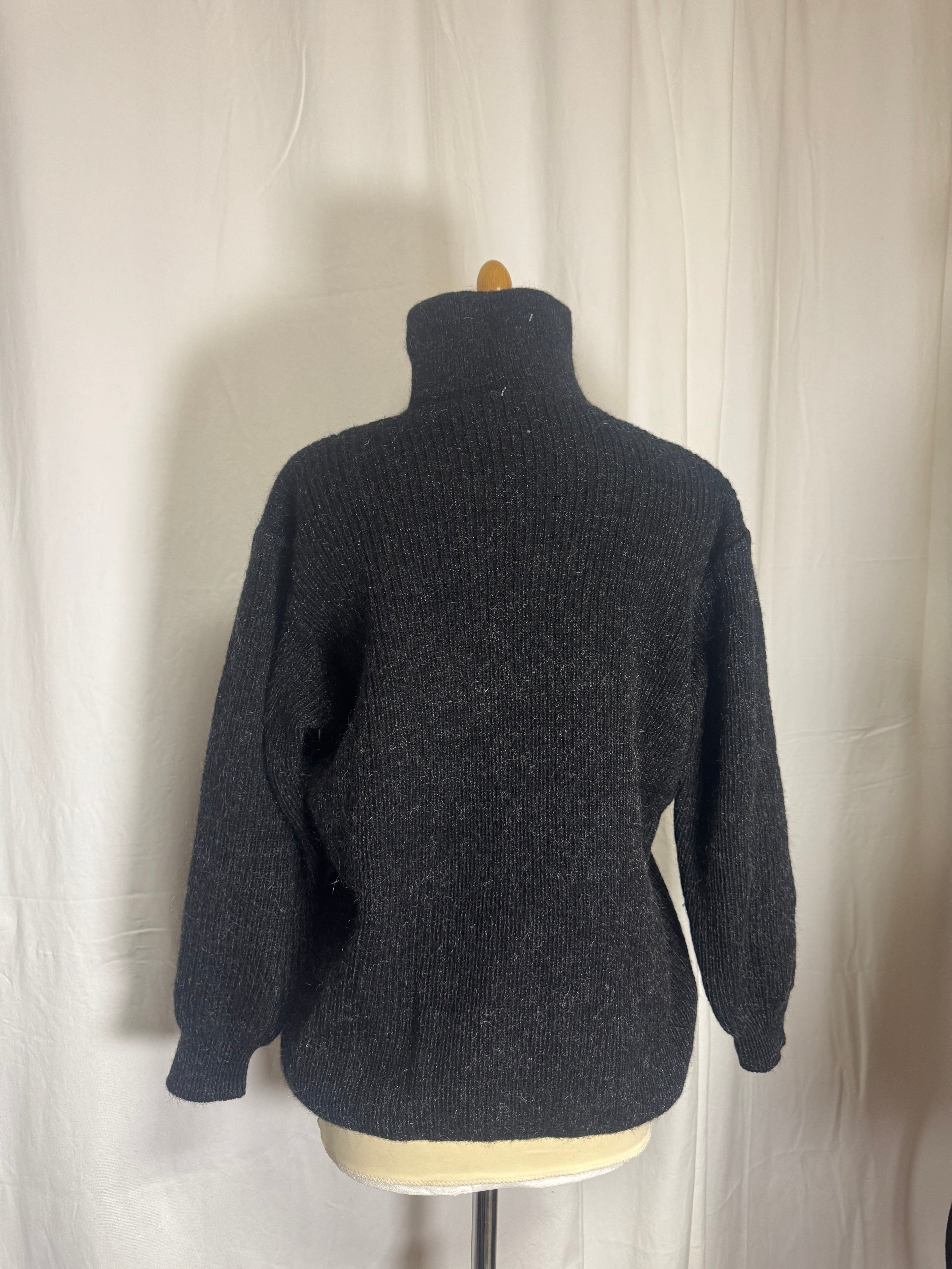 Pull gris côtelé