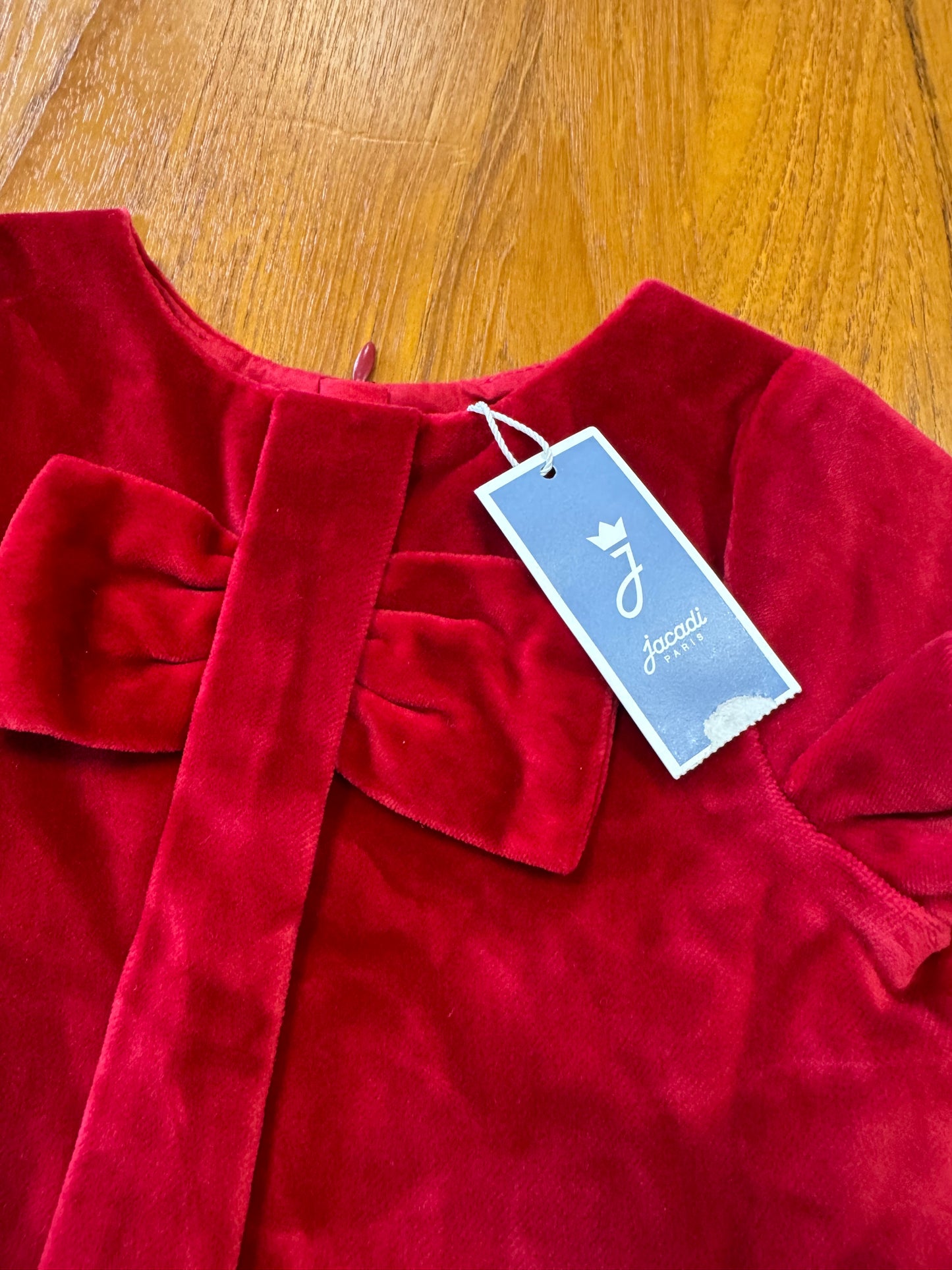 Robe en velours rouge Jacadi