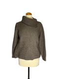 Pull grand col marron