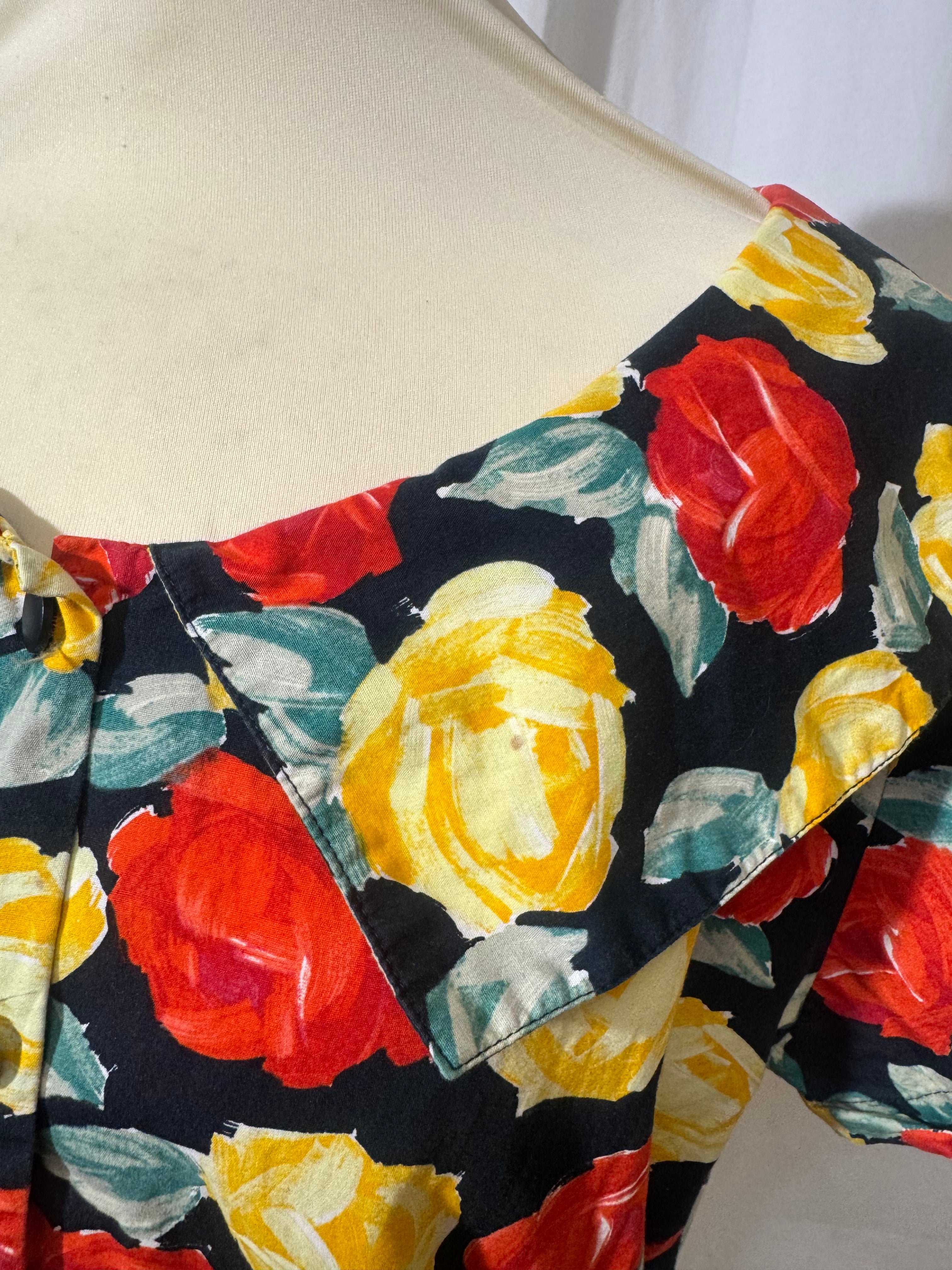 Chemise à fleurs 80s