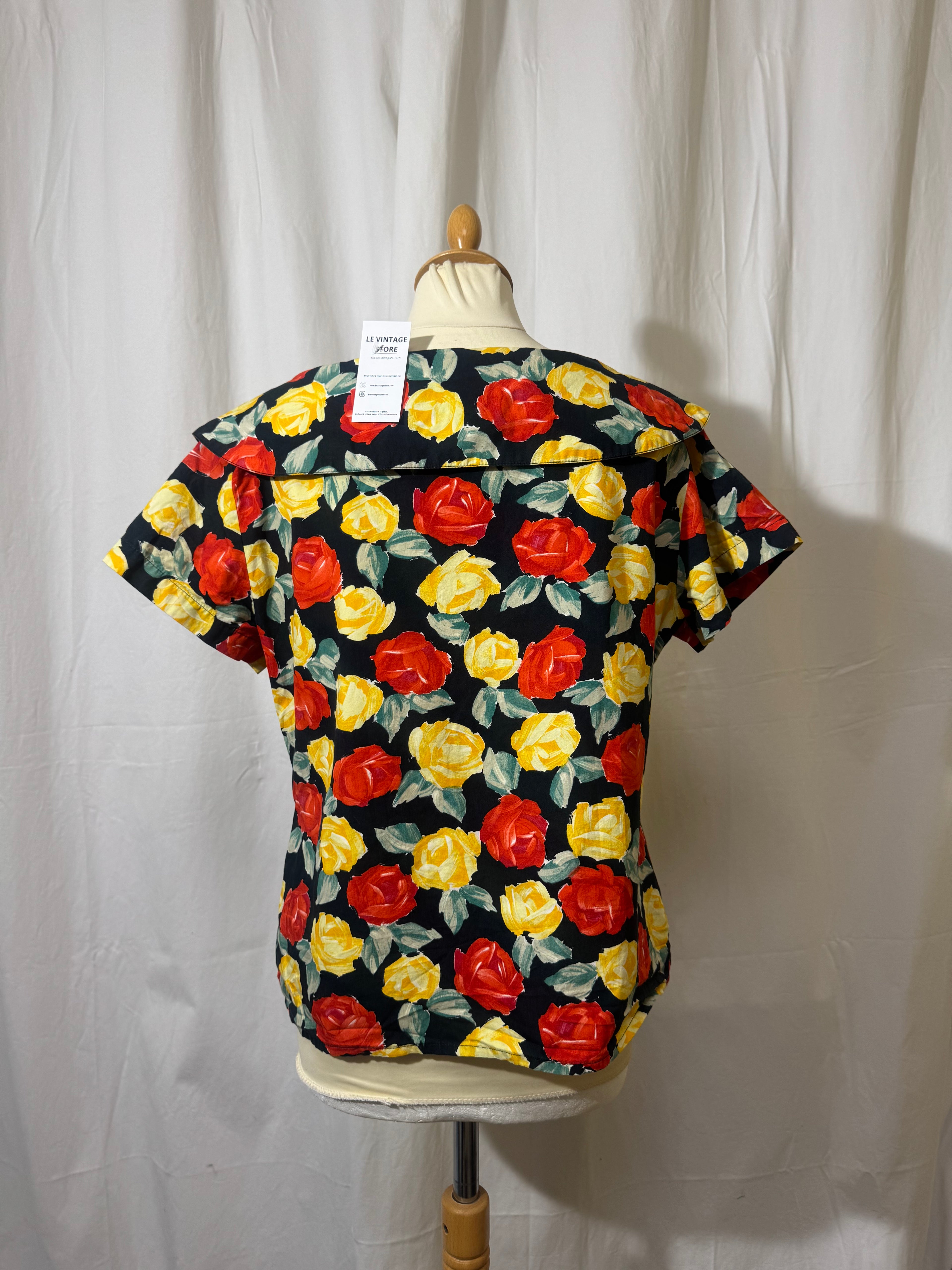 Chemise à fleurs 80s