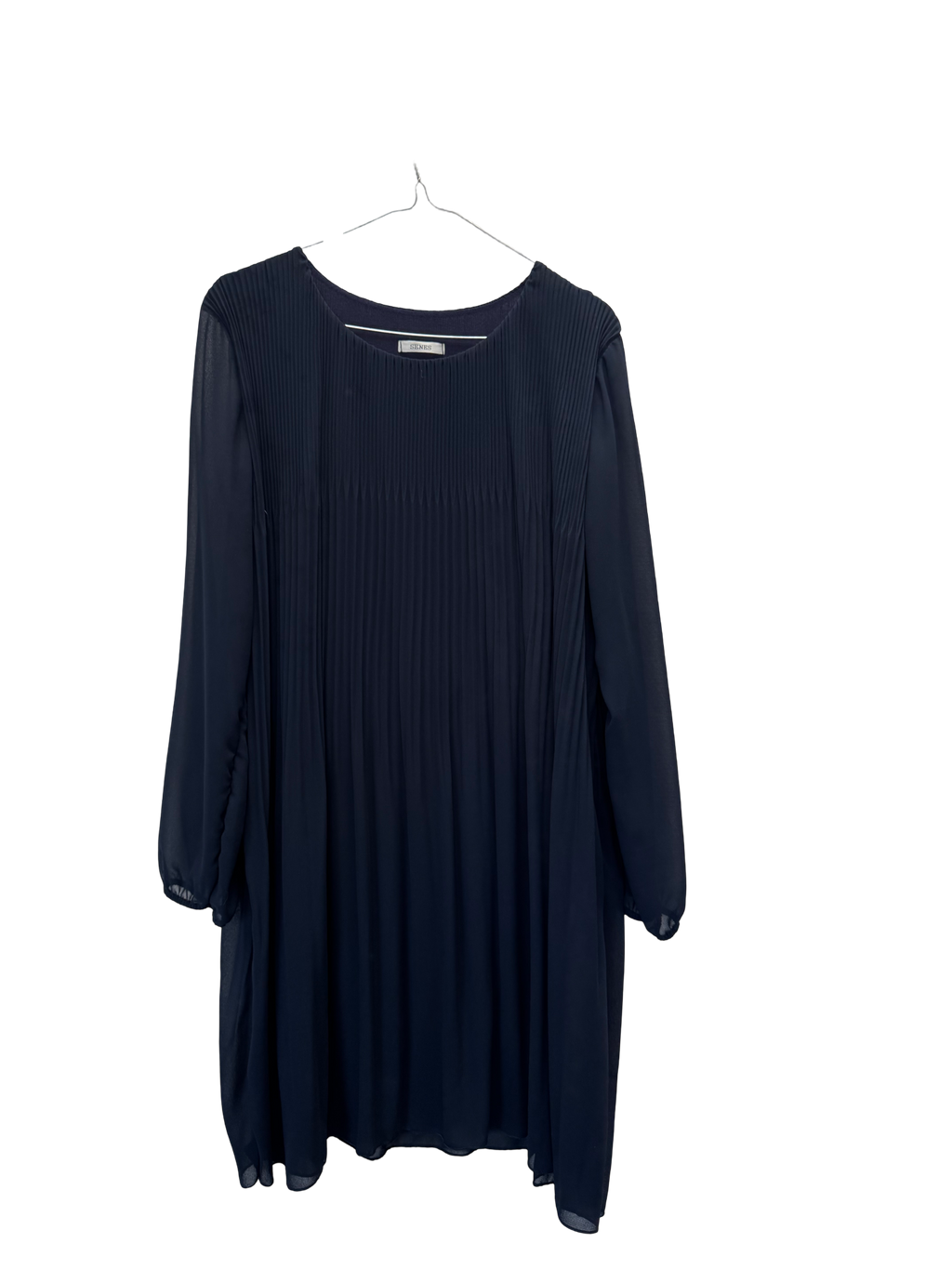 Robe plissée bleu marine