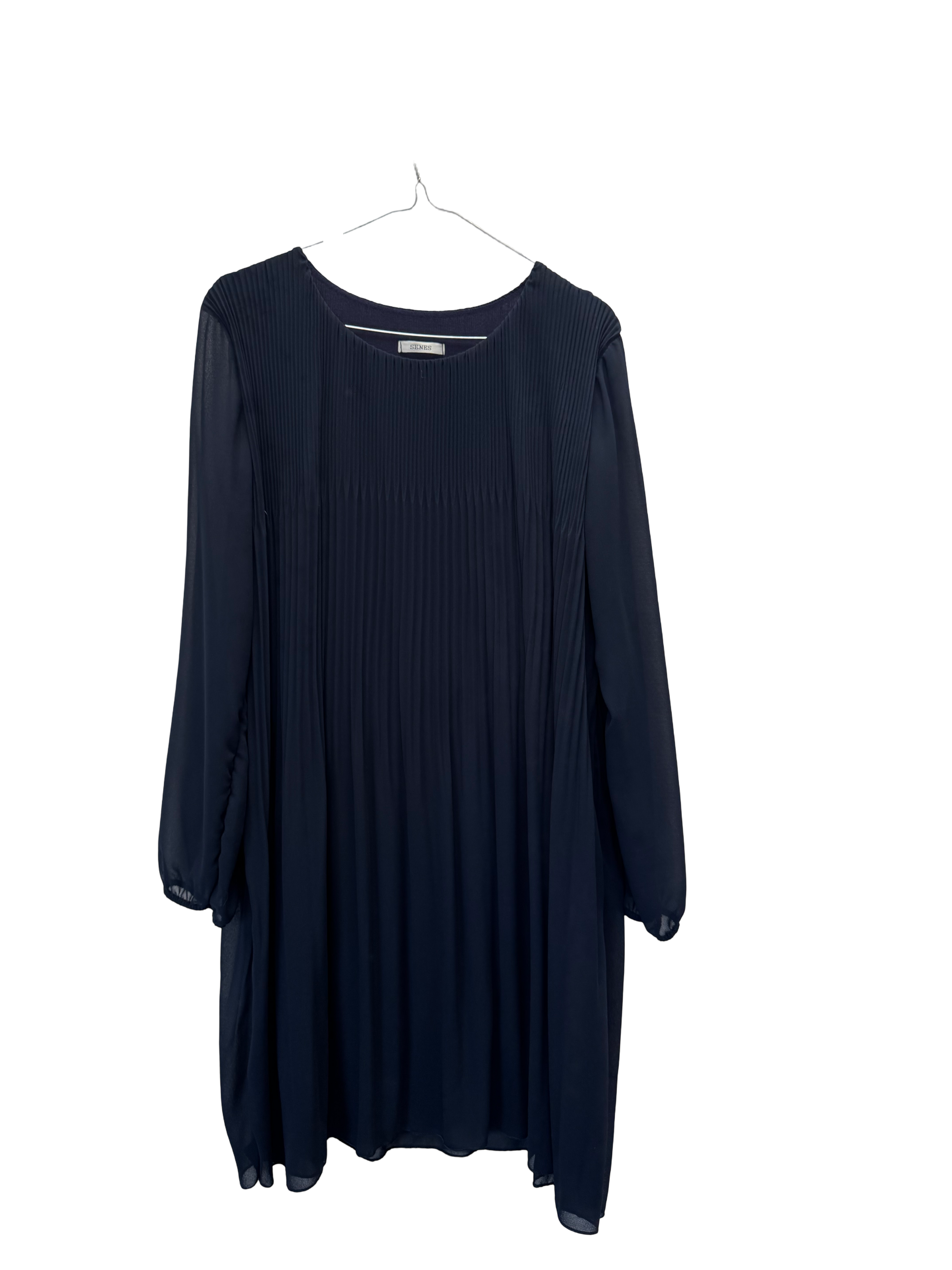 Robe plissée bleu marine