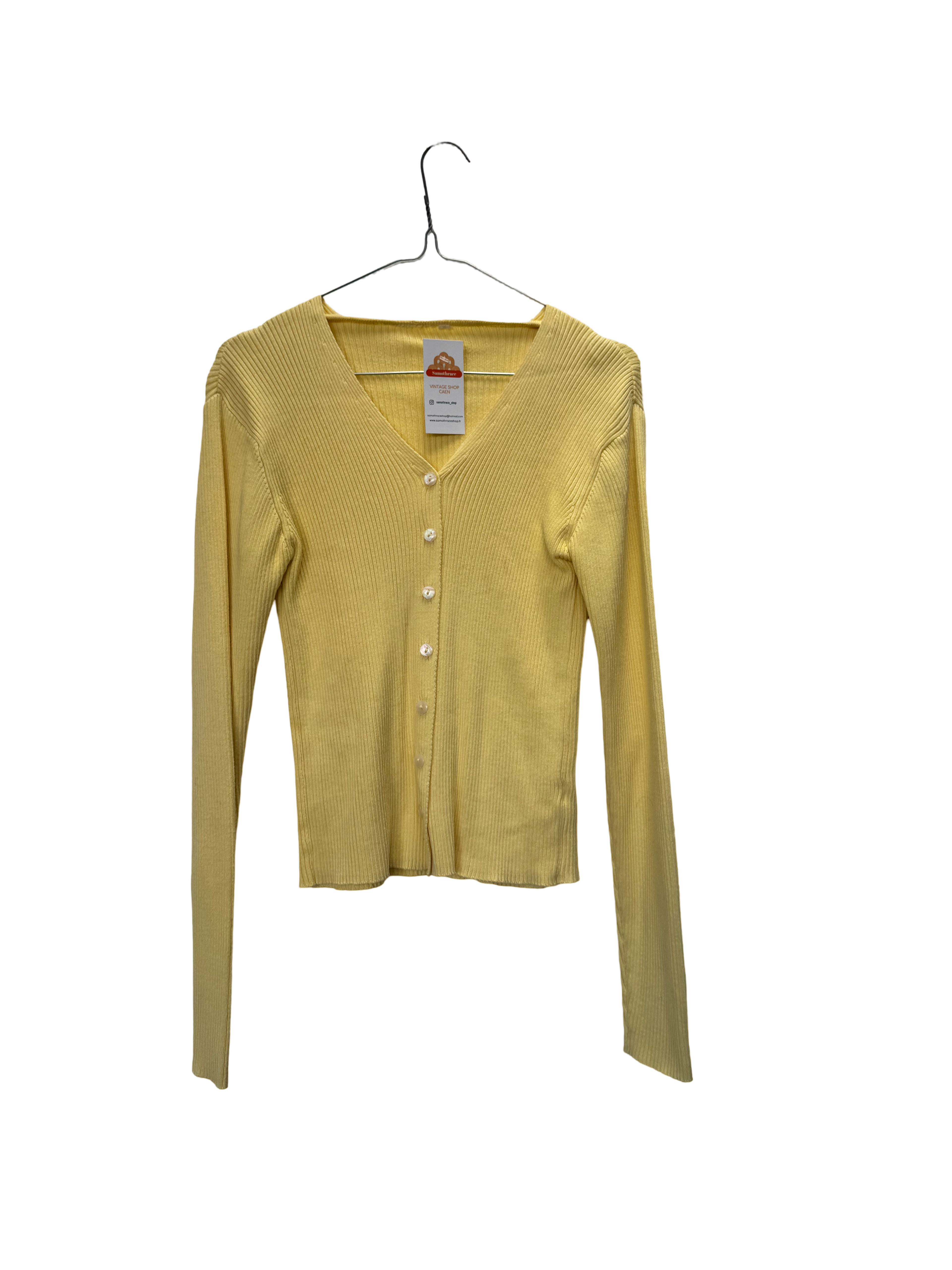 Gilet côtelé jaune