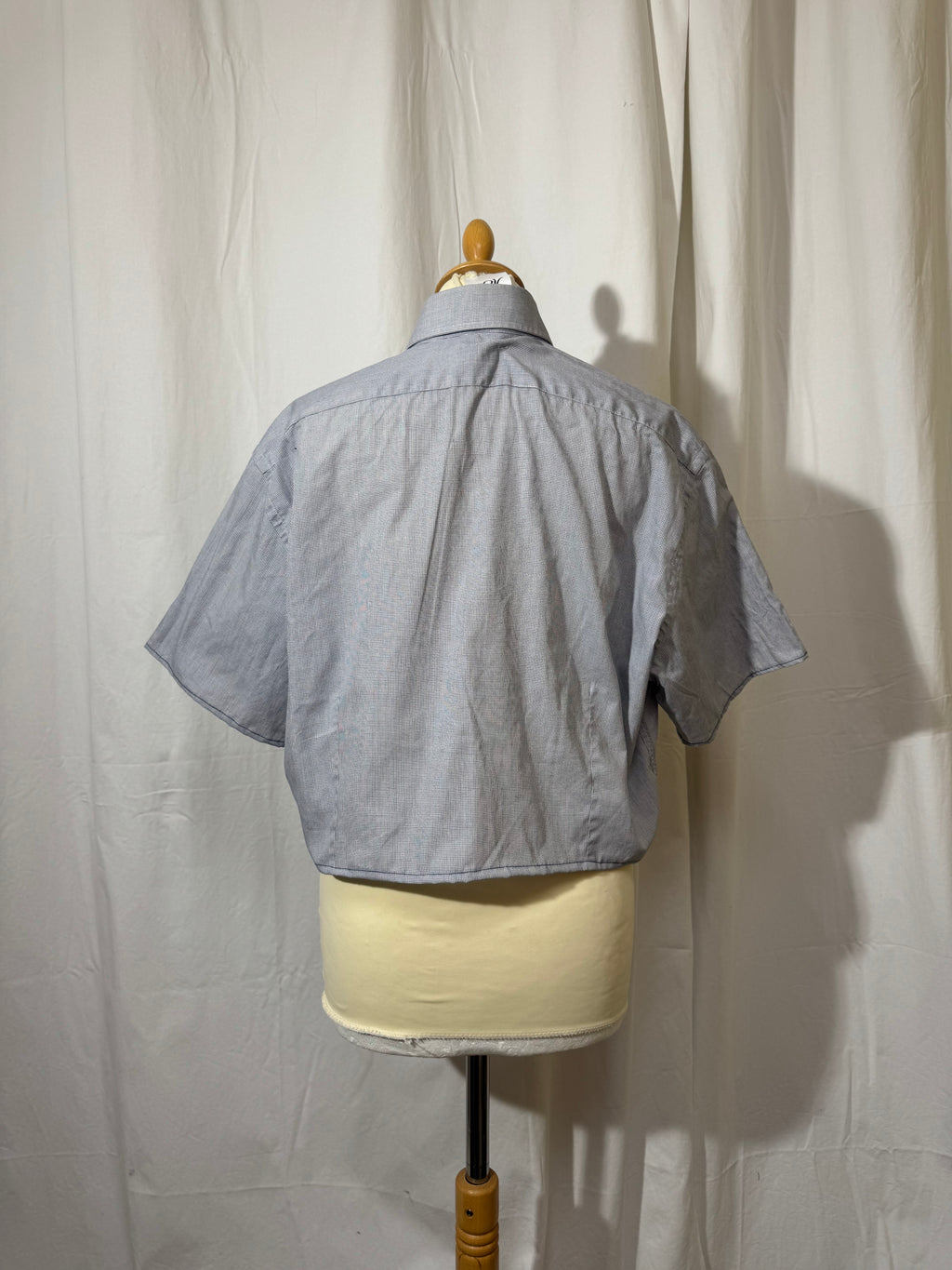 Chemise courte bleu