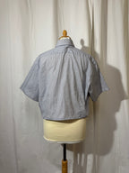 Chemise courte bleu