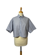 Chemise courte bleu