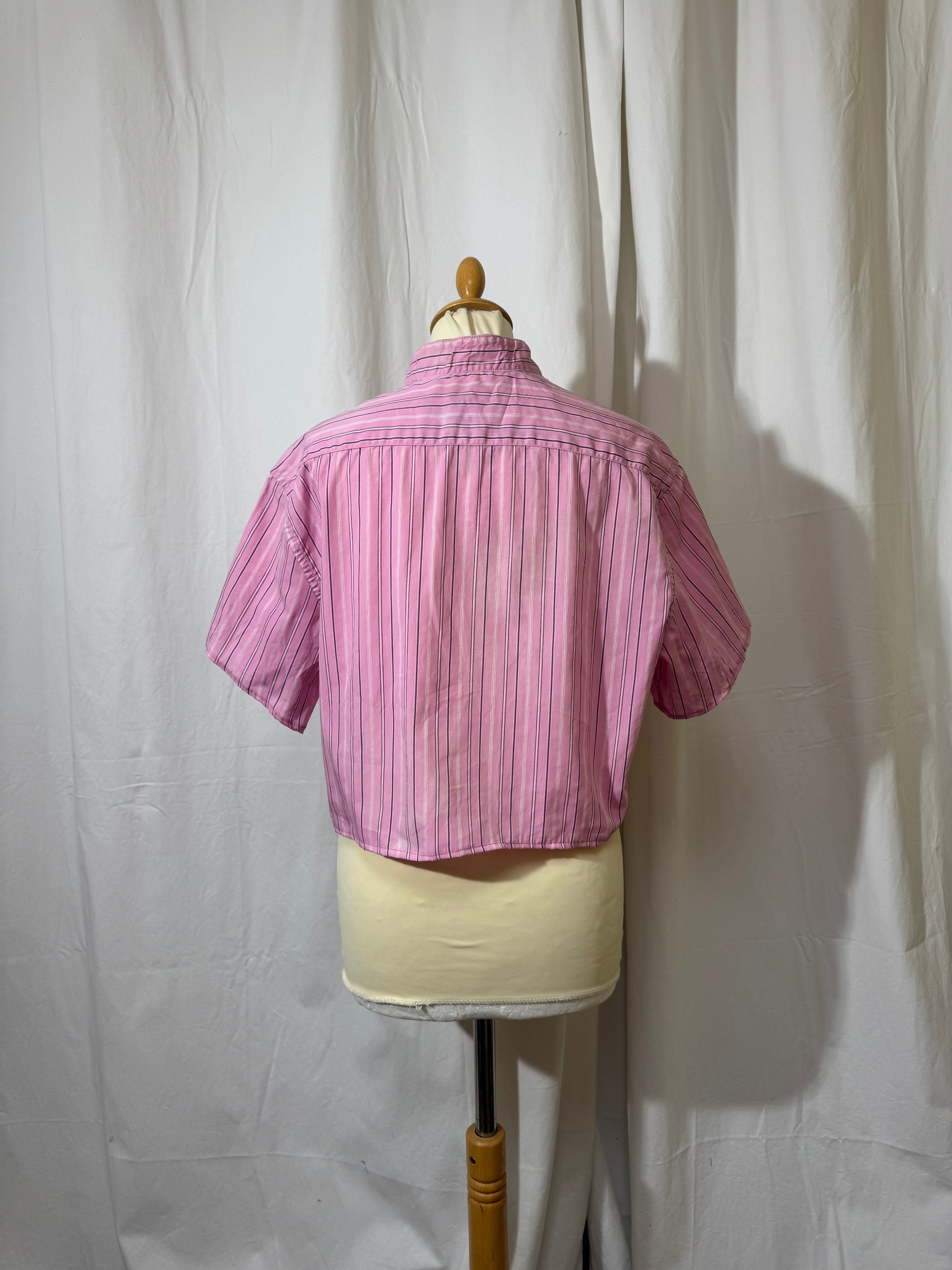 Chemise à rayures rose