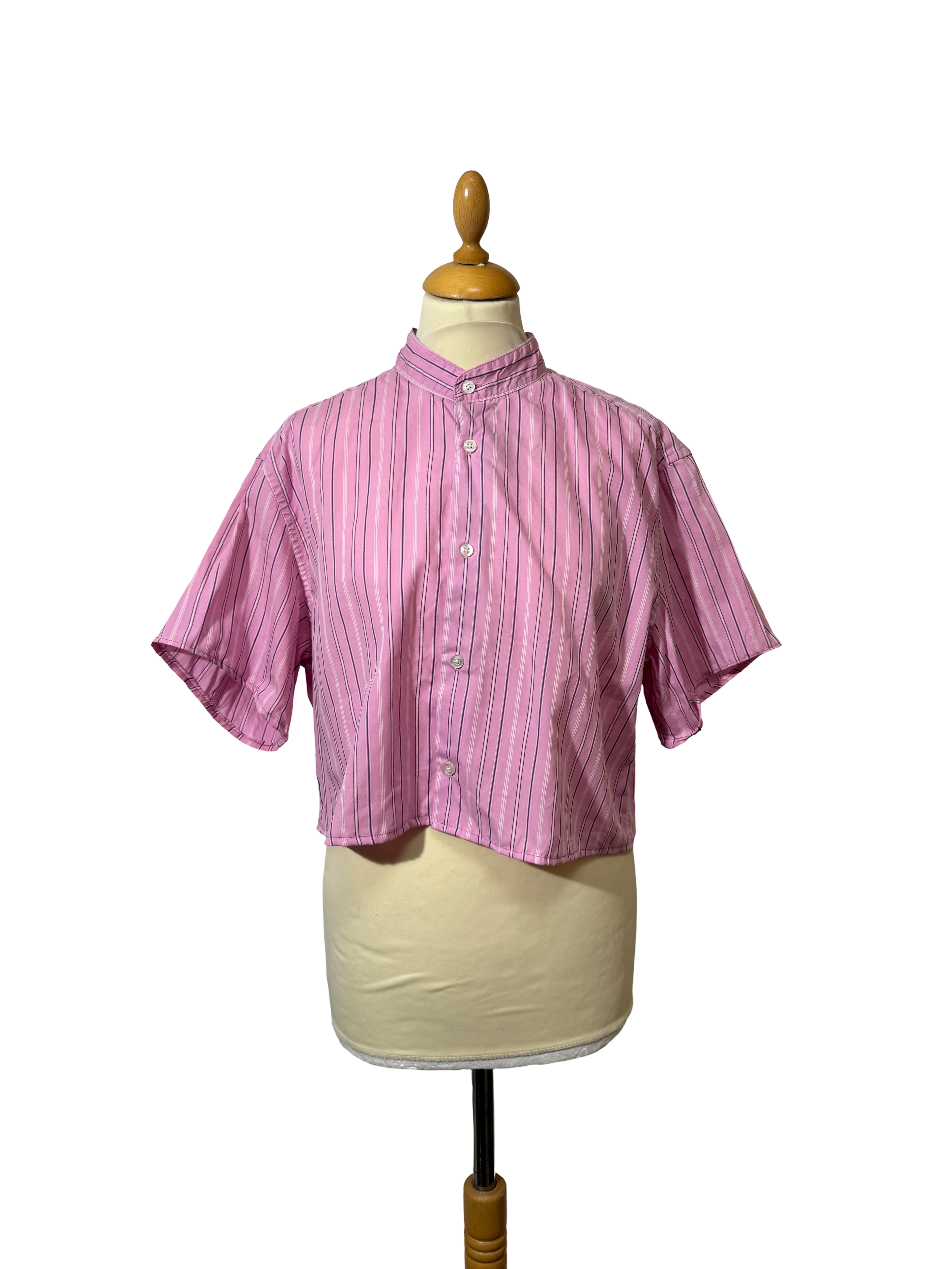 Chemise à rayures rose