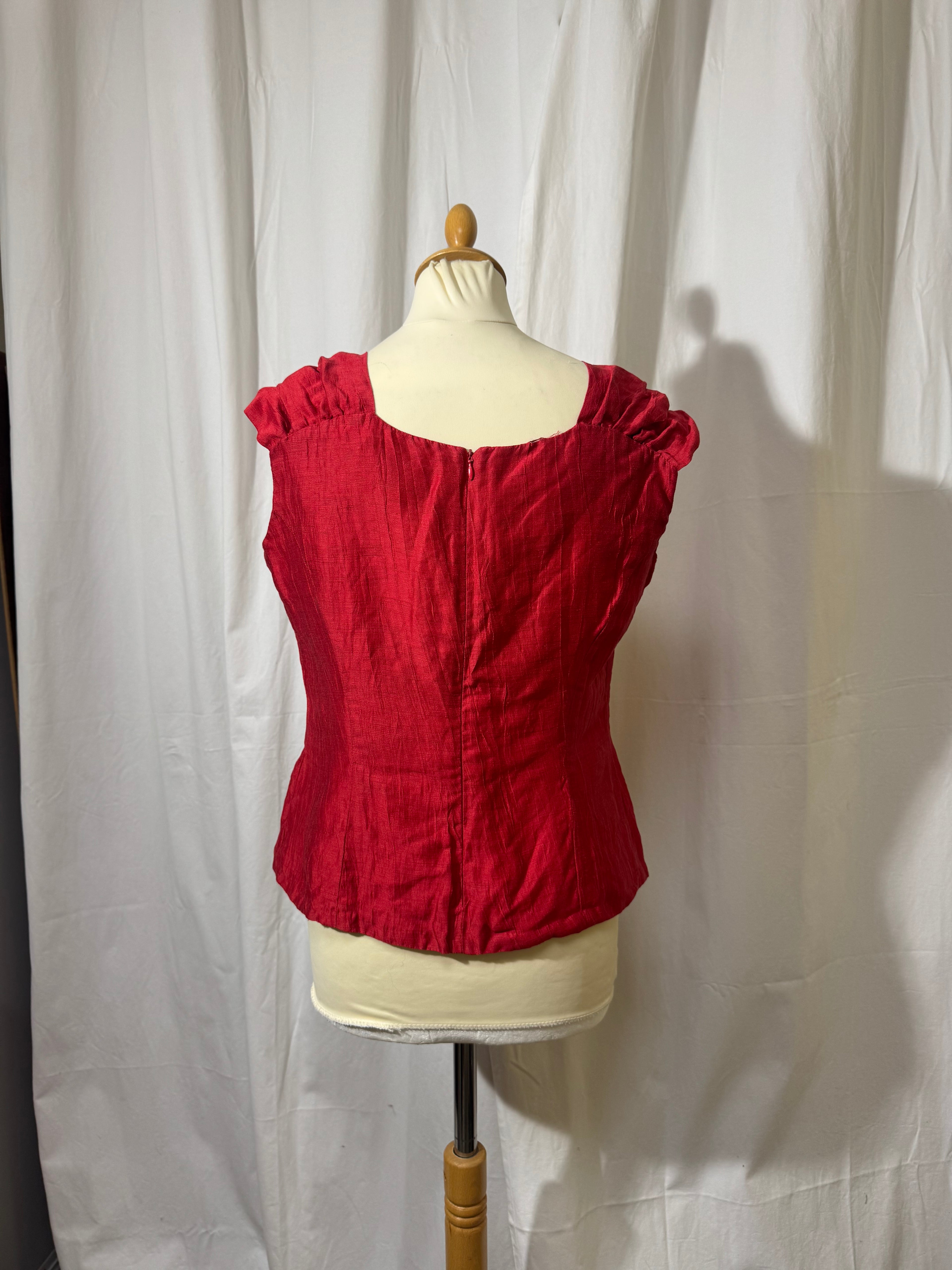 Blouse en lin rouge
