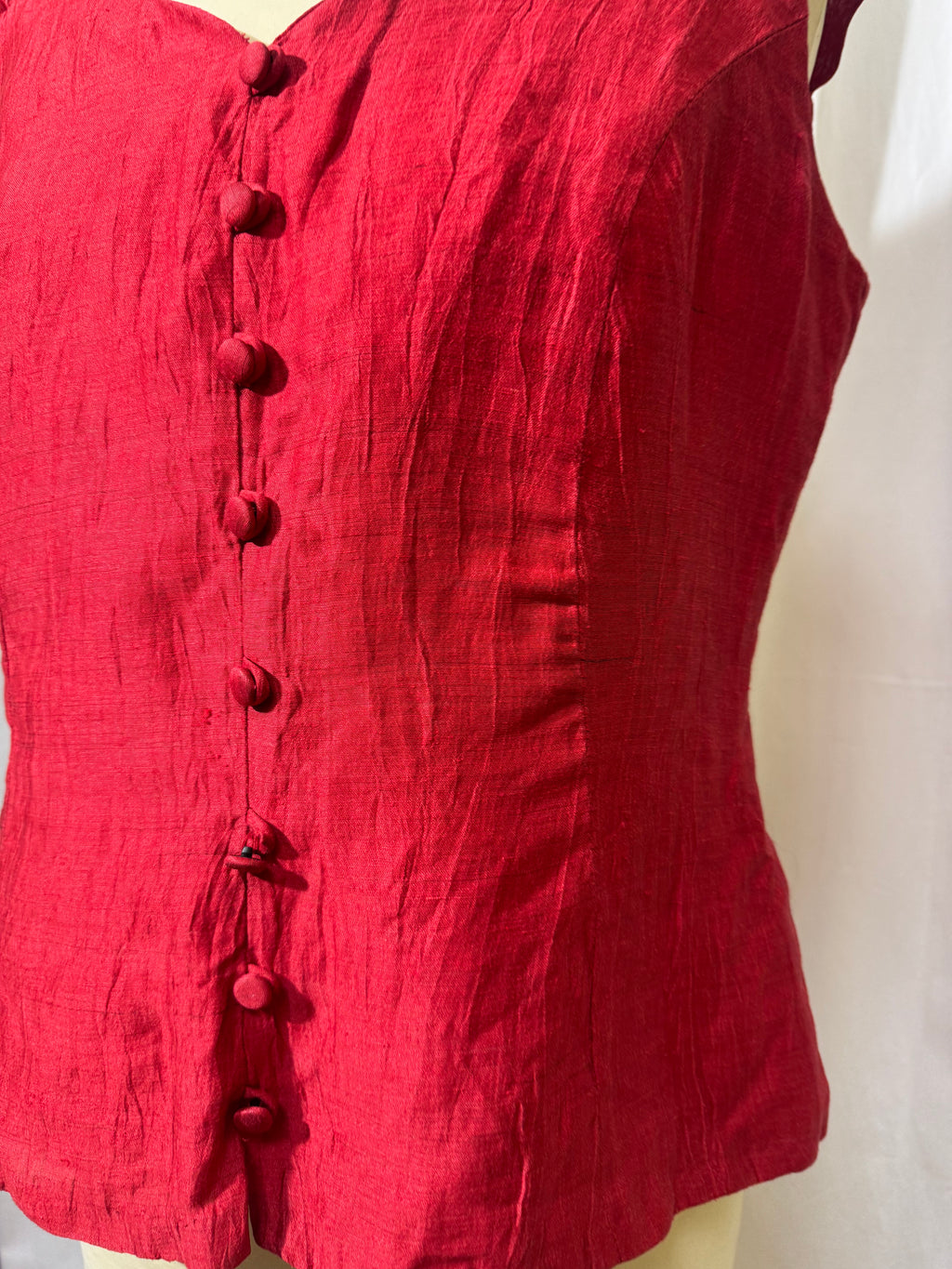 Blouse en lin rouge