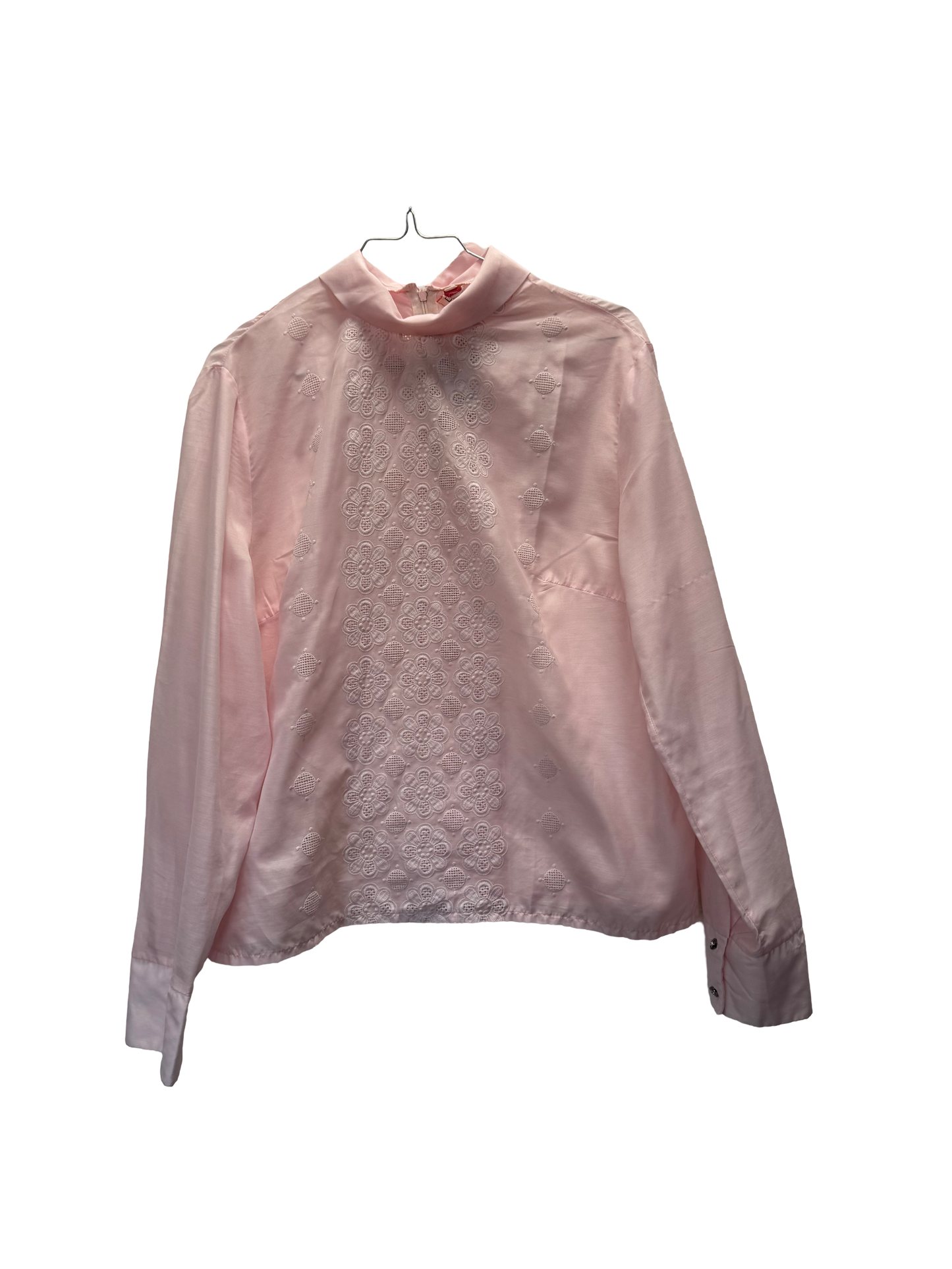 Blouse brodée rose
