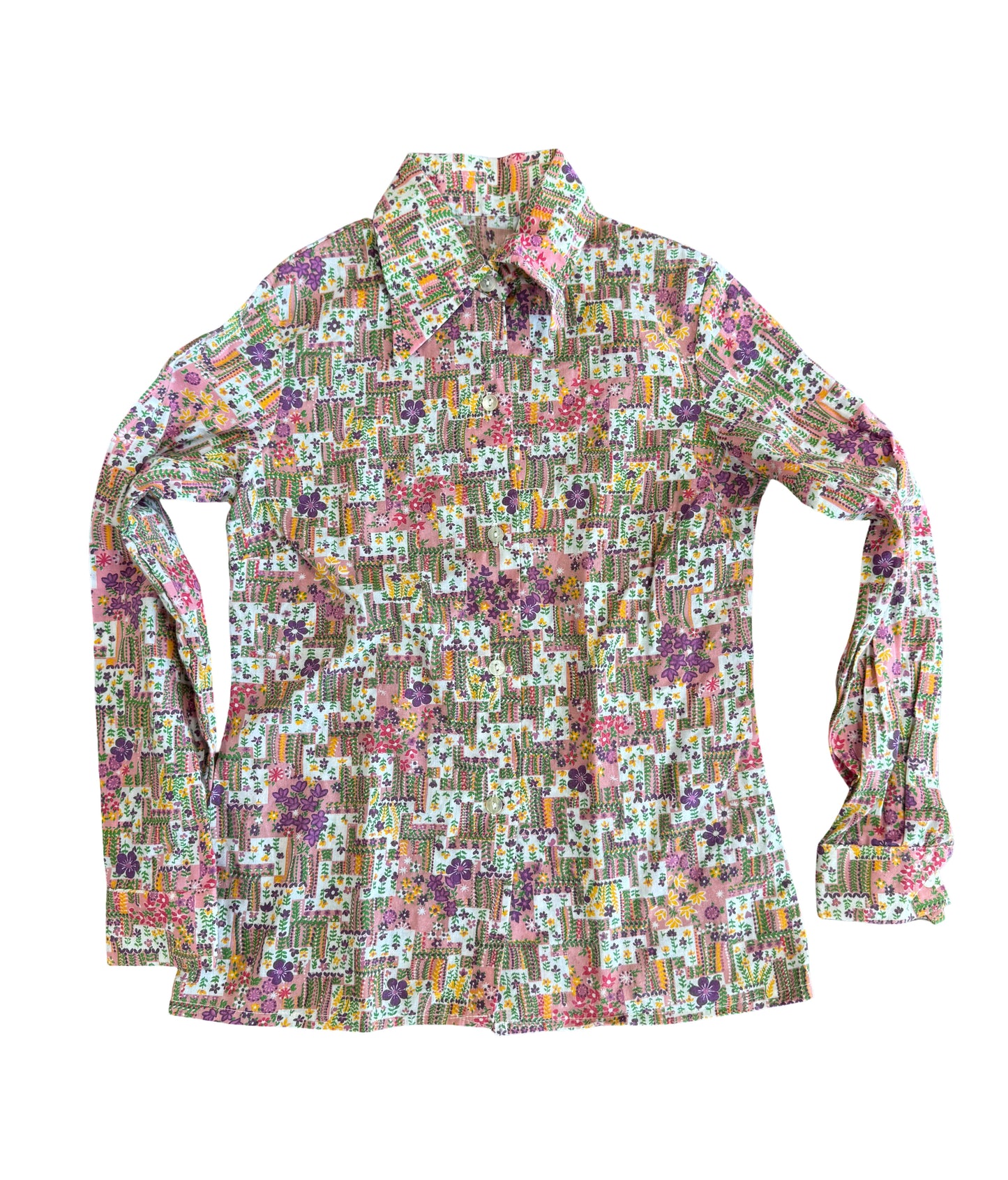 Chemise à fleurs 70s