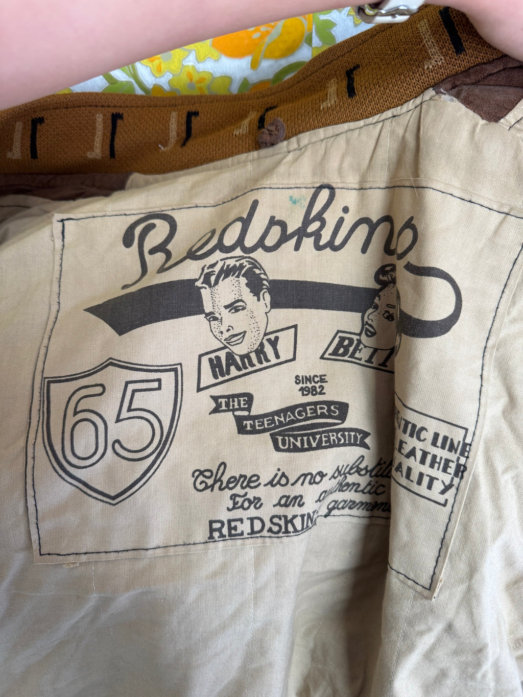 Bombers en daim Redskins