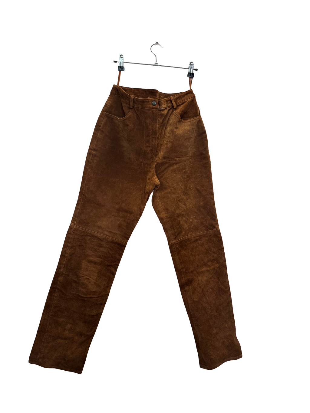 Pantalon en cuir marron