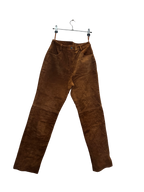 Pantalon en cuir marron