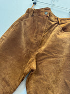 Pantalon en cuir marron