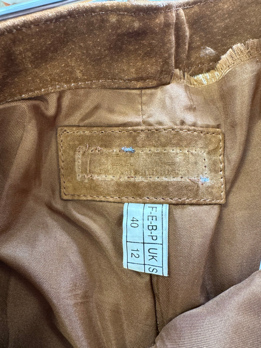 Pantalon en cuir marron