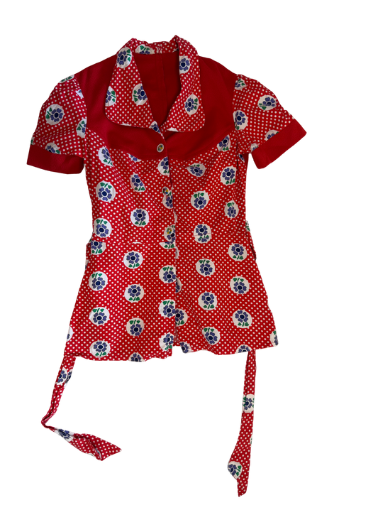 Blouse à fleurs 70s