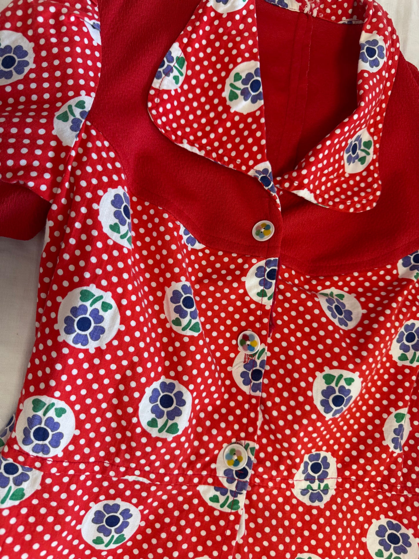Blouse à fleurs 70s