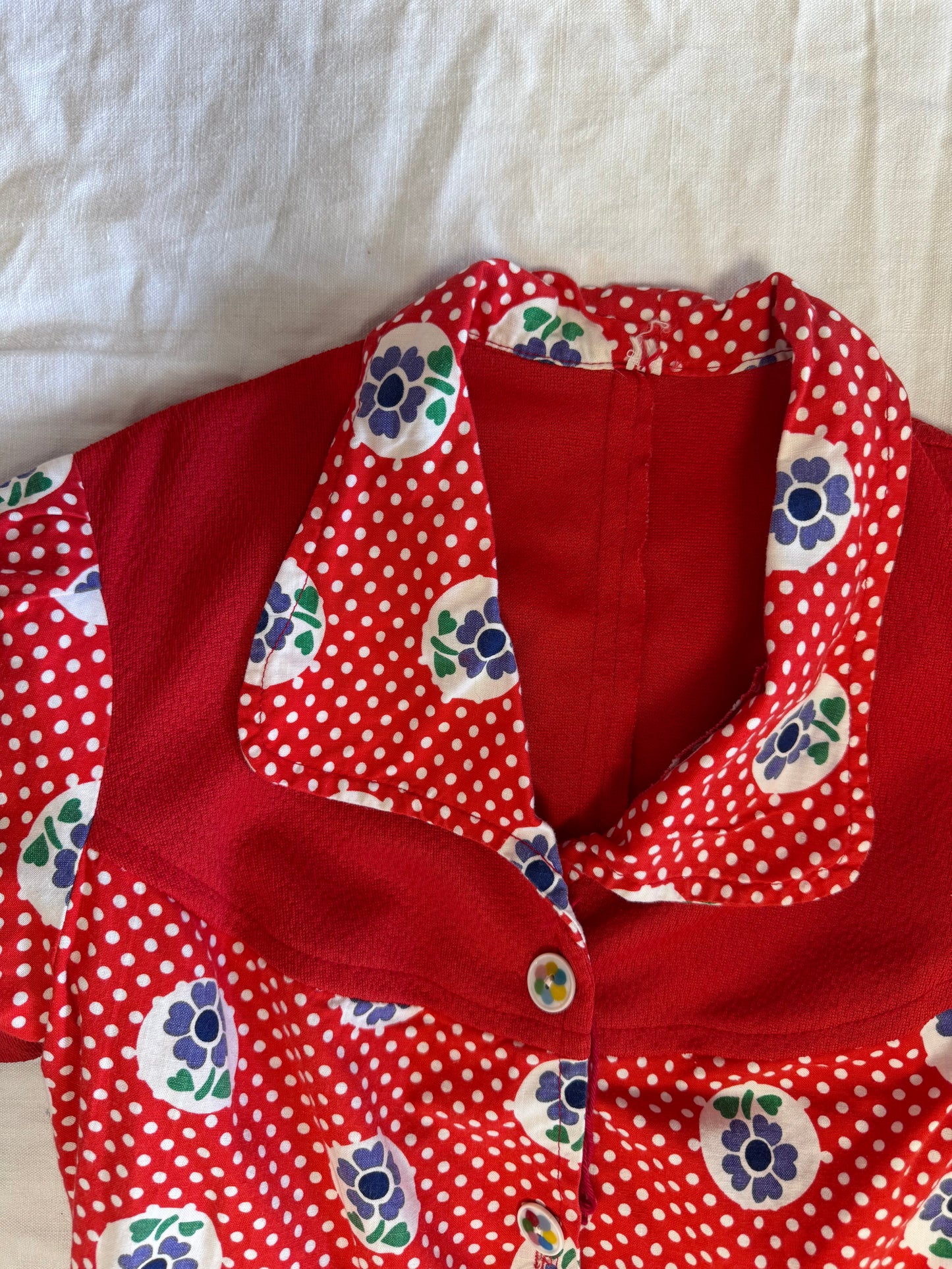 Blouse à fleurs 70s