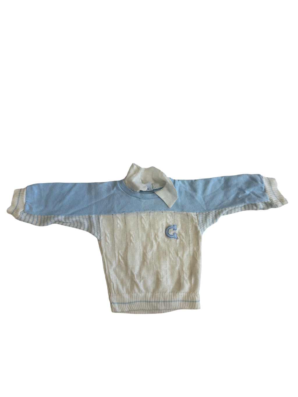 Pull bleu et blanc
