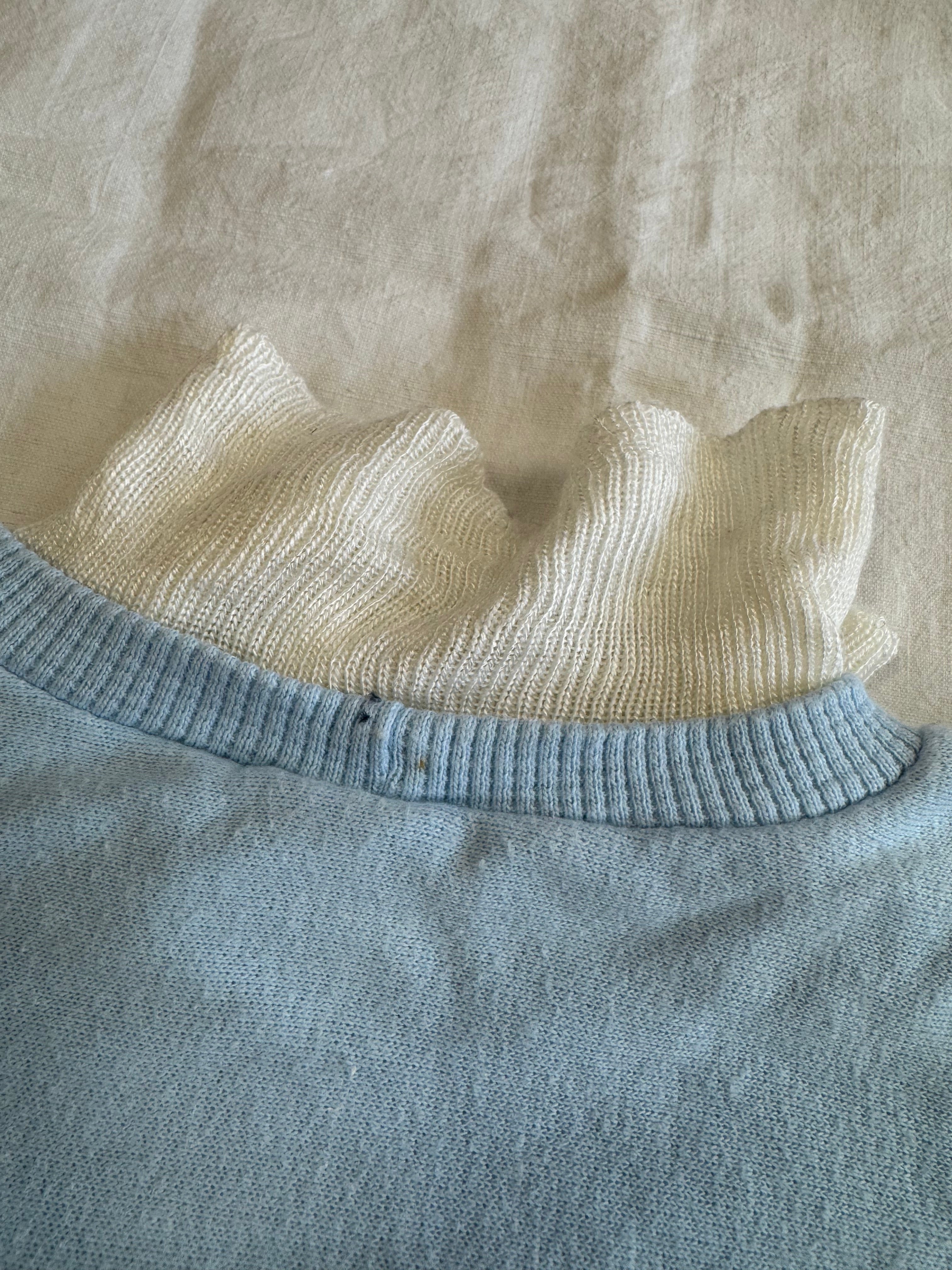 Pull bleu et blanc
