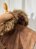 Veste en cuir sans manches