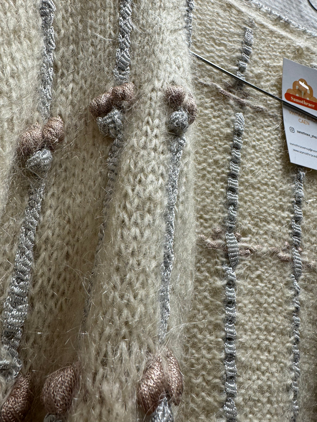 Cardigan écrue 80s