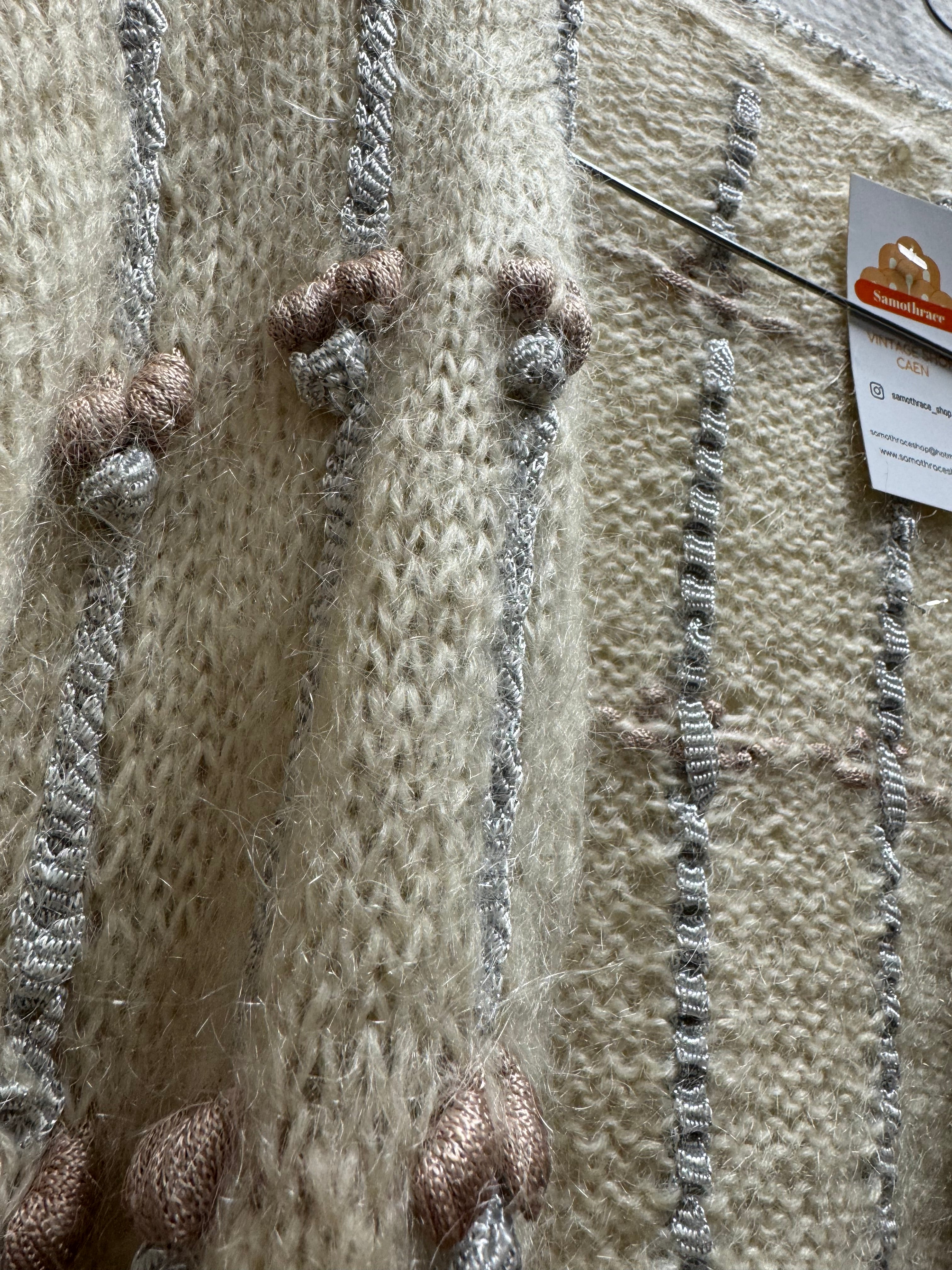 Cardigan écrue 80s