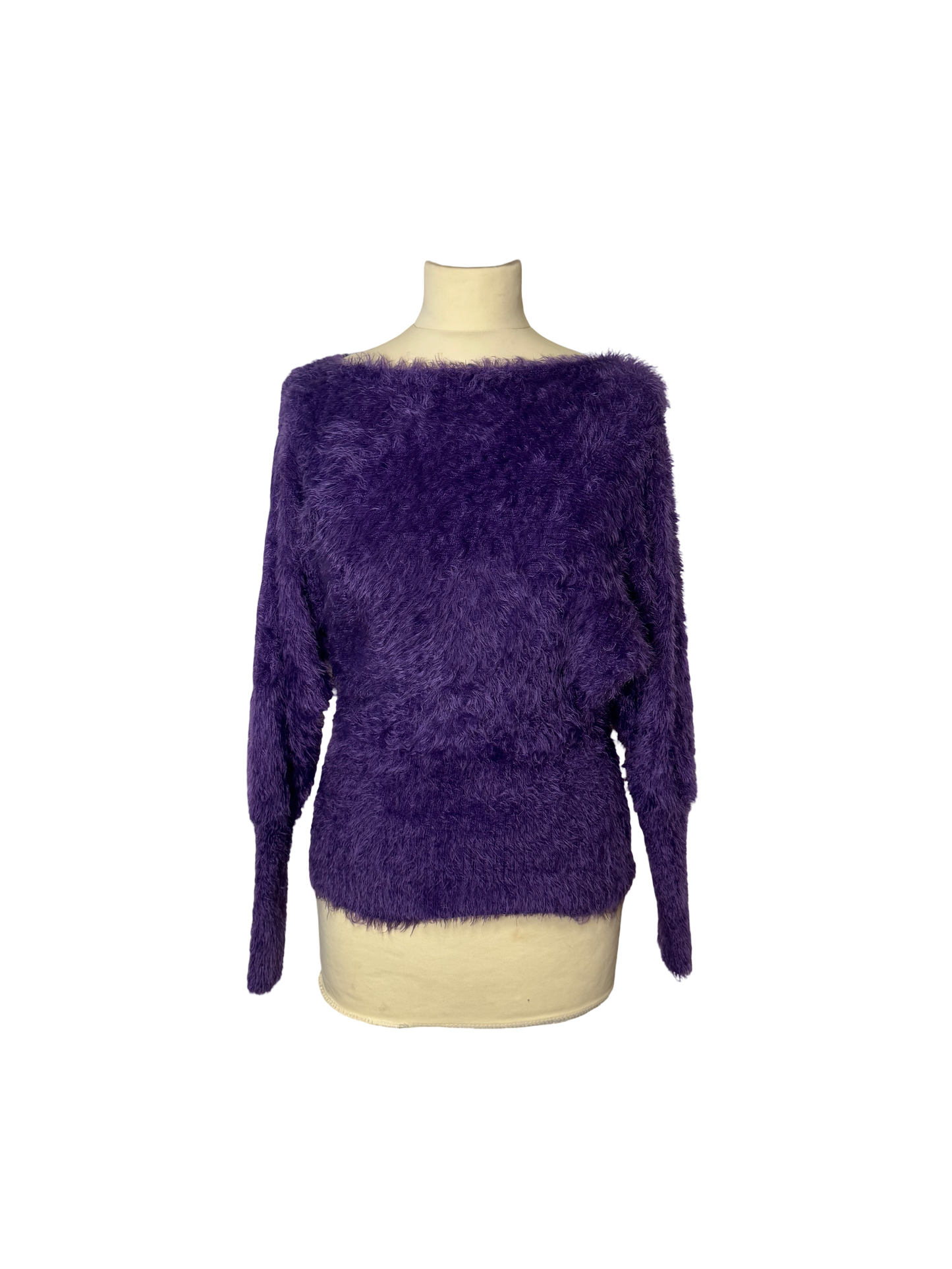 Pull violet à poils