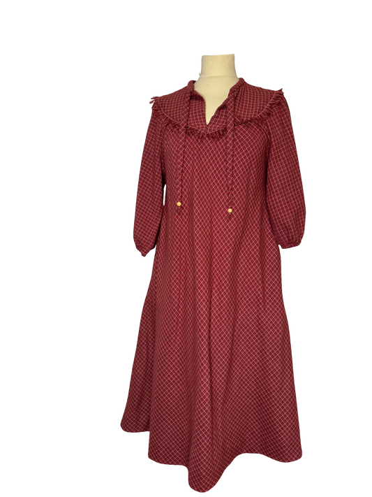 Robe longue à carreaux