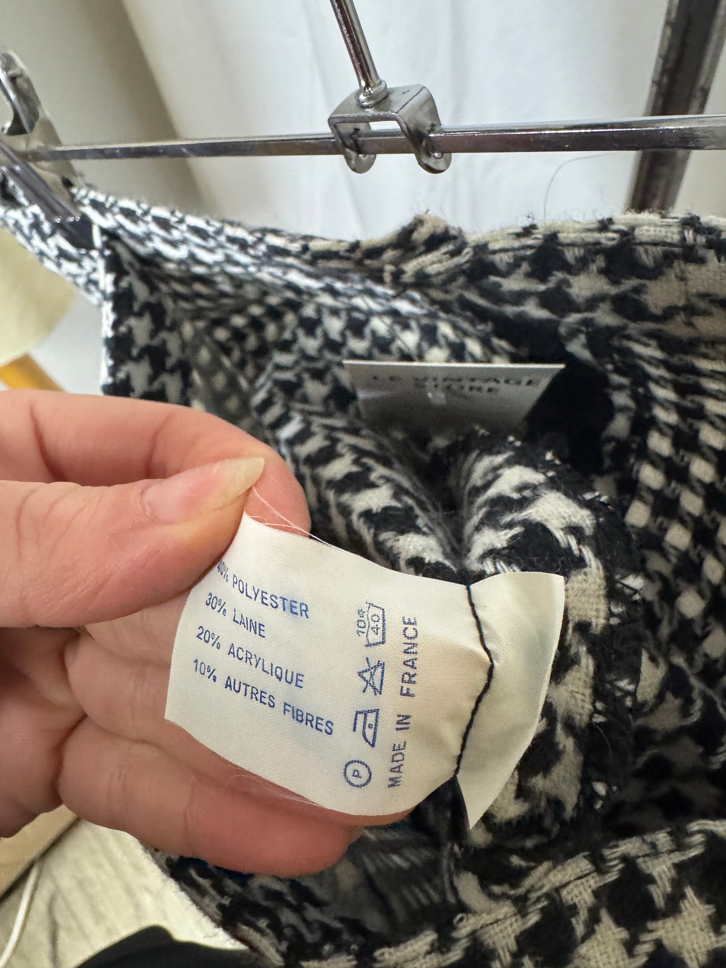 Jupe plissée pied de poule