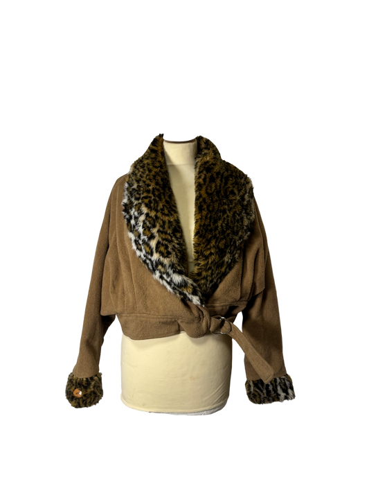 Veste courte léopard 80s